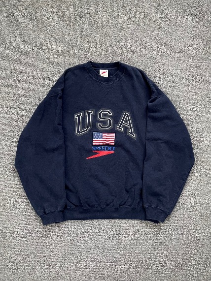 1990s SPEEDO Team USA Sweatshirt Navy L