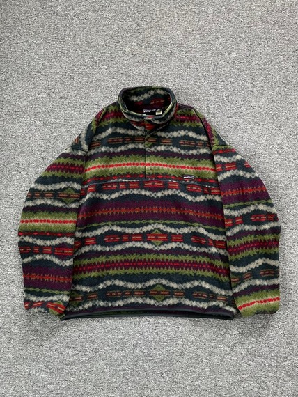 1990s PATAGONIA Synchilla Snap-T Pullover Multi XL USA Made