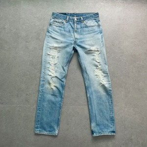 1990s Levi&#039;s 501xx Damaged Denim Pants USA Made