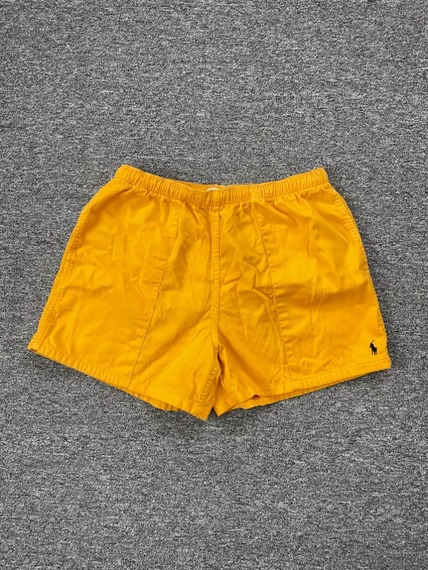 1990s Polo Ralph Lauren Tennis Cotton Shorts Yellow L USA Made