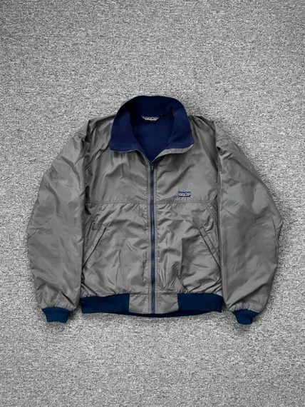 1990s Patagonia Nylon Fleece Lined Jacket Dark Gray L