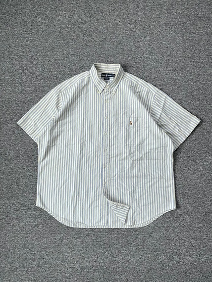 1990s POLO RALPH LAUREN Short Sleeve Oxford Big Shirt XL