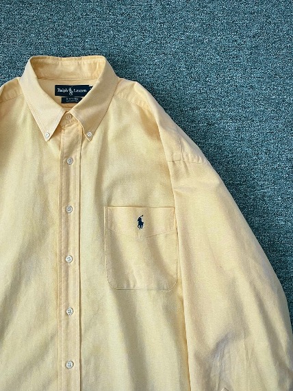 1990s POLO RALPH LAUREN Oxford Big Shirt Yellow XL