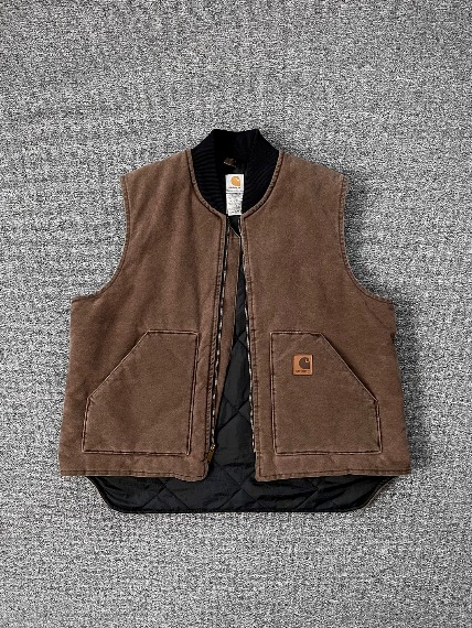 1990s CARHARTT Dungaree Quilted Work Vest XL USA Made