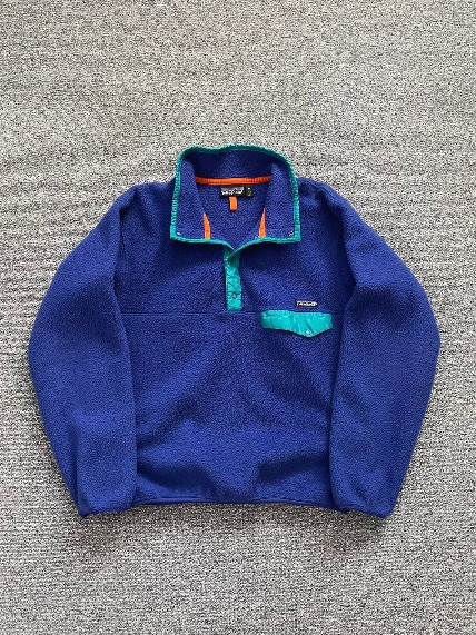 1990s PATAGONIA Synchilla Snap-T Pullover Blue M USA Made