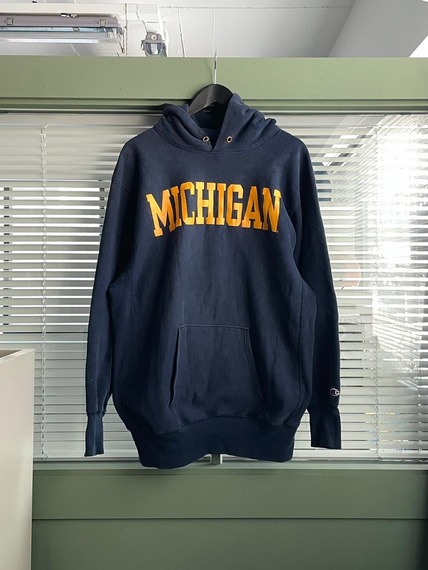 1990s CHAMPION Reverse Weave Hoodie Sweatshirt Univ. of Michigan XXL USA Made
